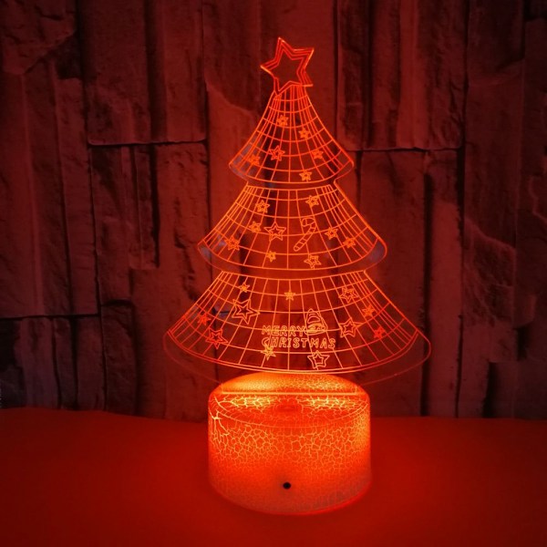 Julgran 3D nattlampa, 7 färger som ändras med fjärrkontroll