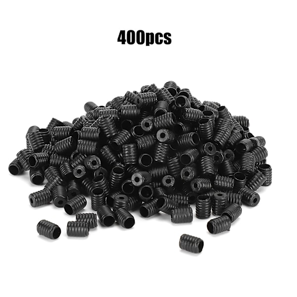 400 stk. Justerbar Elastisk Snorlås Multifunktionel Silikone Mundknebel Reb Prop (Sort)