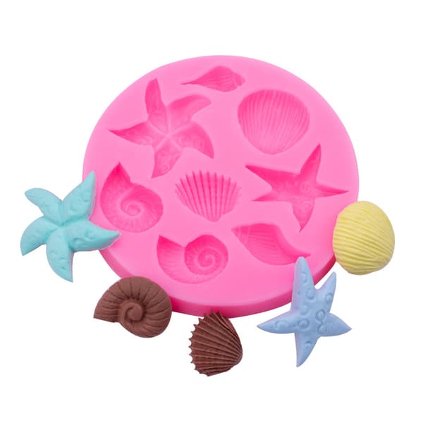 3D Sjøstjerner Skjell Konkylie Silikonform Fondant Kakepynt