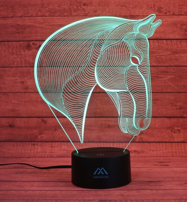 3D Hest Natlampe 7 Farve LED Touch Bordlamper Ener