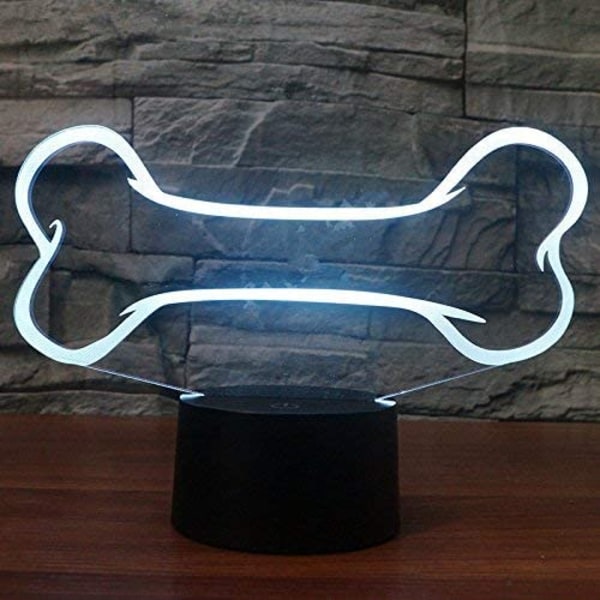 Kreativ 3D hundben nattlampa USB-driven touch switch LE