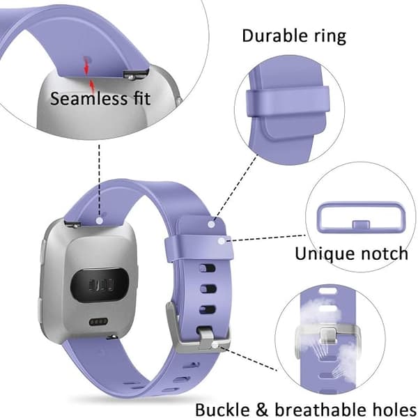 Smartwatch-rem til Fitbit Versa Smartwatch, Versa 2 og Versa Lite SE ure til kvinder og mænd (Periwinkle-S)