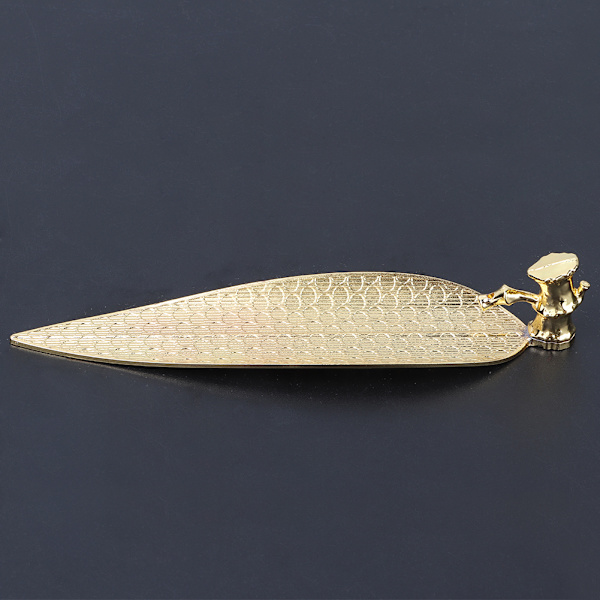 Metal Craft Sandeltræ Røgelse Pinde Ornament Guld Blad Røgelse Indsæt Craft(Gylden Lille)