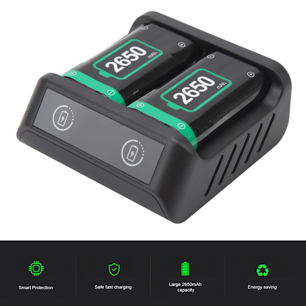 Uppladdningsbara batteripack för XboxSeries X/S 2650mAh Snabbladdning LED-indikator Controllerbatteri