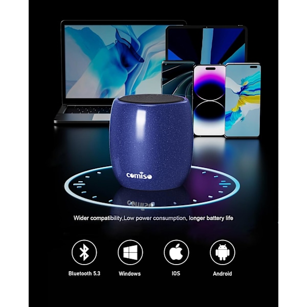 Liten Högtalare, Bluetooth-högtalare med 360° HD Stereoljud och Robust Bas, Minihögtalare med Handsfree-samtal, IP67 Vattentät, Port