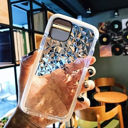 Kompatibelt iPhone 11-deksel, krystallklart slankt diamantmønster