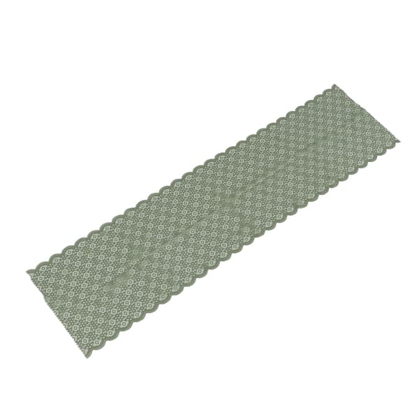 Blonderibbon 10 meter lang 9,4 tommer bred blød sikker lugtfri elastisk bred anvendelse blonder trim til pude forklæde nederdel grøn