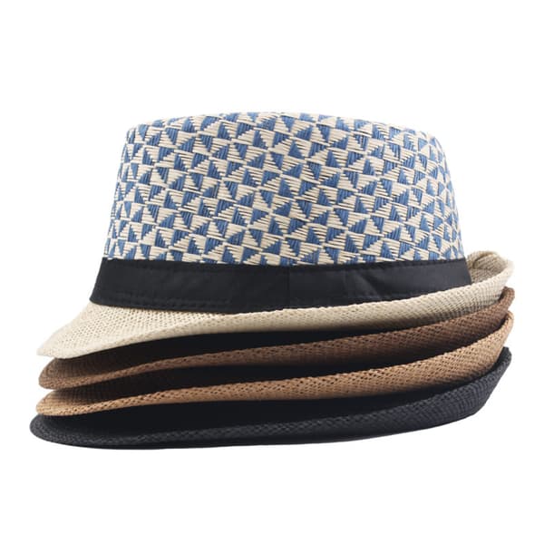 Sommarhatt i halm med kort brätte, Panama solhatt Trilby Bea Khaki