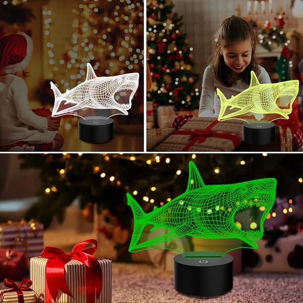 Hai-gaver til hai-elskere 3D-illusjon Nattlys