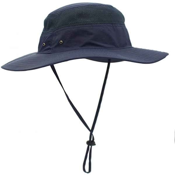 Hatt för män med solskydd UPF 50+ bred brätte hinkhatt vindtät fiske Navy Blue