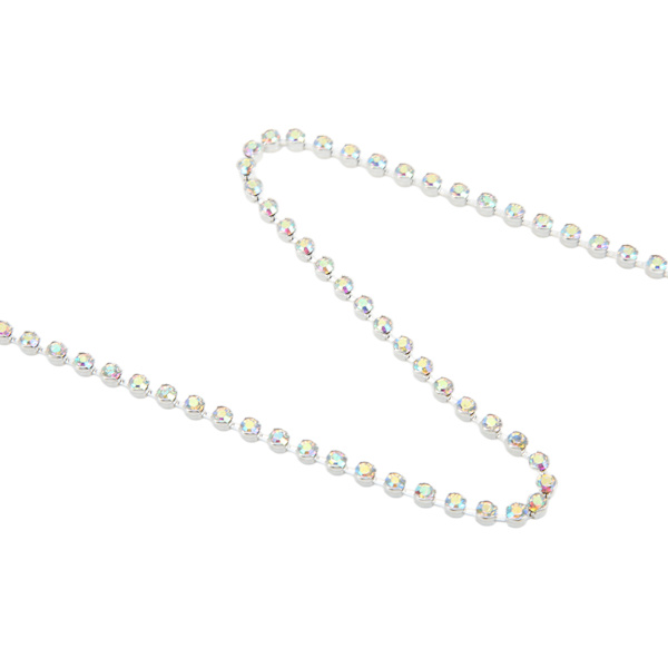 Rhinestone Trim 10yd oksidasjonsbestandig blank overflate robust holdbar utsøkt design mye brukt Rhinestone ChainAB farget Rhinestone på sølv