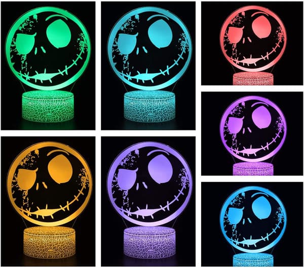 Halloween Town Gresskarkonge Jack Skellington 3D-illusjonslampe