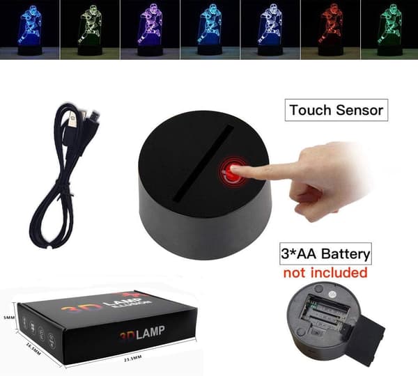3D LED-lampe 3D-illusjonslampe Roronoa Zoro Figur One Piece A