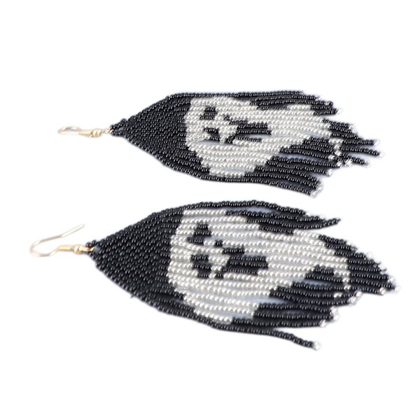 Lange perlearmbånd med dusk øredobber spøkelsesmønster håndverk fargefast lette perlearmbånd dinglende øredobber for kvinner Halloween