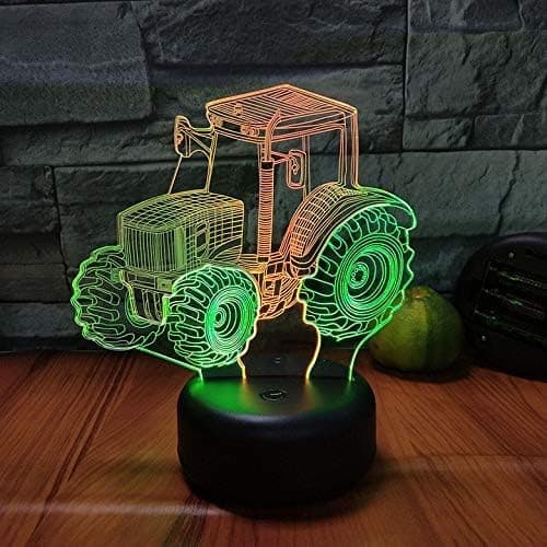 Led Firehjulsdrift 3D Nattlys, Barn Nattlys 16-Farger
