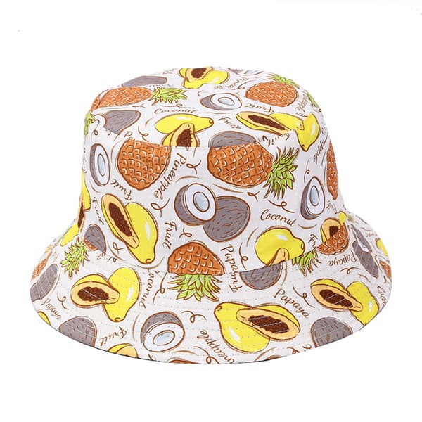 Frukthatt unisex print bøttehatt, sommer reise bøttehatt D