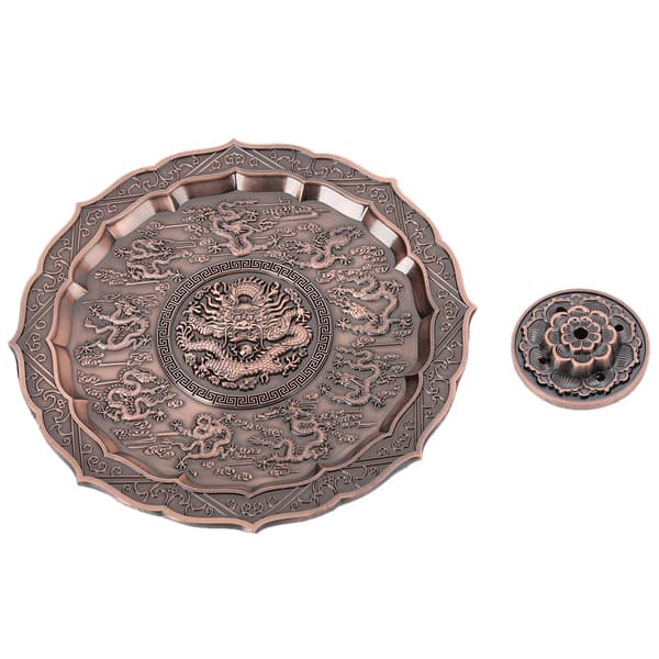 Ni Dragon Røkelse Plate Holder Brenner Stick Sink Legering Hjem Tilbedelse Dekorasjon