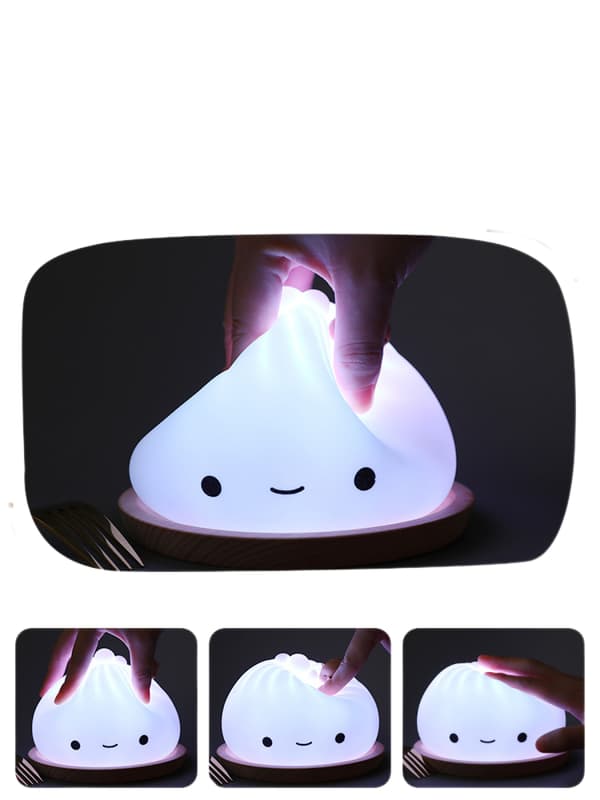 Söt Dumpling-lampa USB-uppladdningsbar silikon Squishy Light