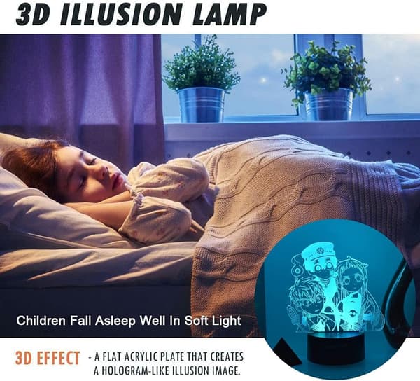 LED Illusion 3D Värikäs Akryylilamppu Suosittu Animehahmo A
