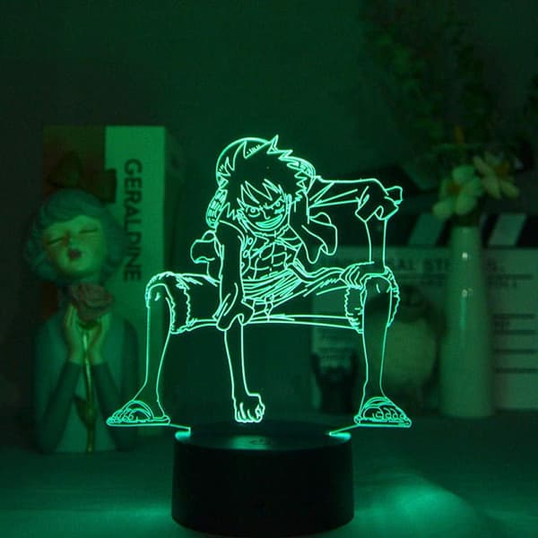 3D Natlamper til Smartphone Mono d Skrivebordslampe Luffy LED De