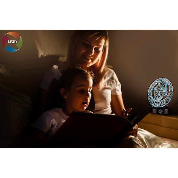 3D optisk illusionsnattlampa - 7 LED-färgförändrande lampa