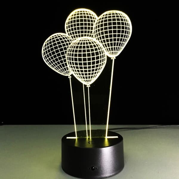 Ballonger 3D Nattlys Stue Spisestue Dekor Lys
