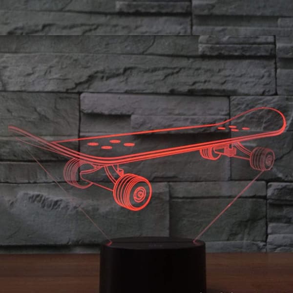 3D Optisk Illusion Farverig Natlampe Tennis Touch USB LE