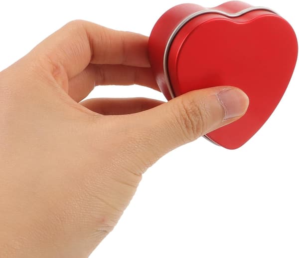 Hjerteformet Duftlys Tin Sæt: 12 stk. Romantiske Soyavoks Lys til Valentinsdag Bryllupsgaver (Rose Duft) 12 Pcs