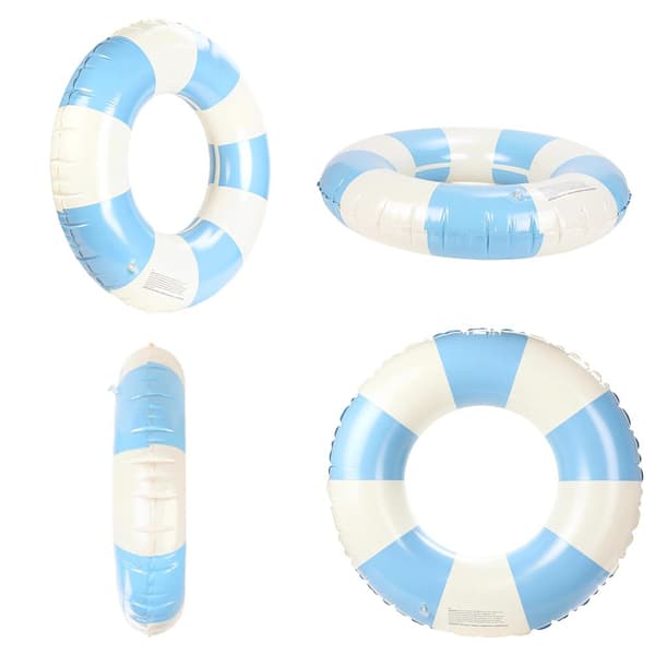 Roliga uppblåsbara poolflottar för simfester, strandleksaker, färgglada, sommar utomhus Blue