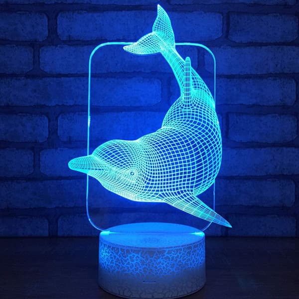 3D LED Hjort Optisk Illusion Sensor Natlampe med Smart T