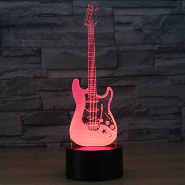3D Elektrisk Gitarr Nattlampa Musik Not Touch Switch Dekor