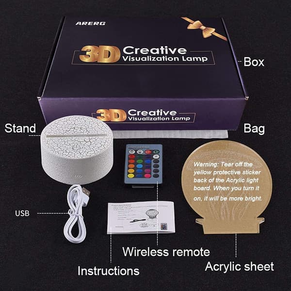Monster VS King Kong Natlampe Sengelampe Touch Skrivebordslampe wit