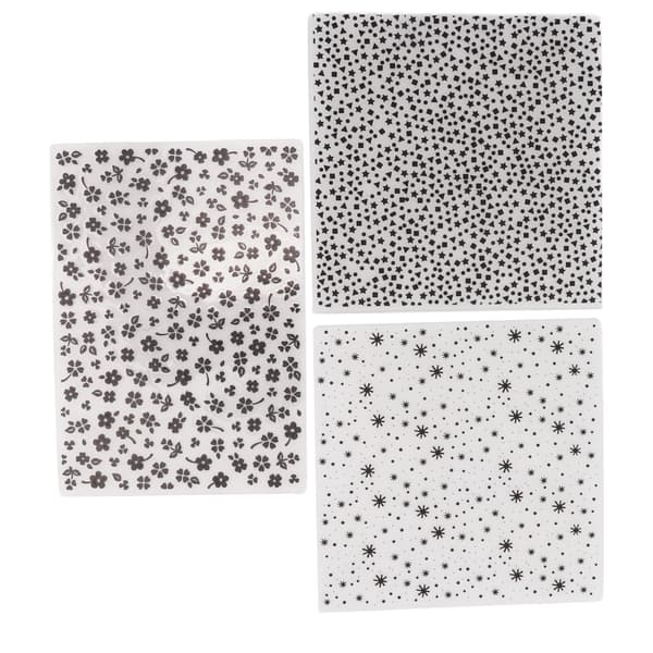 3 stk. Embossing-mapper, dekorative plastmaler for DIY-skrapbøker og kortlaging