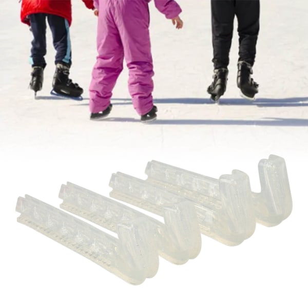 2 par skøytebeskyttere bærbare isskøytebladdeksler justerbar isskøytebladbeskytter for hockeyskøyter kunstløpsskøyter isskøyter Translucent