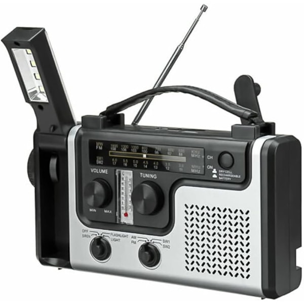 Kannettava Radio Käsikäyttöinen Itsestään Virtaava Taskulamppu Lukulamppu Ulkokäyttöön Monitoimityökalu