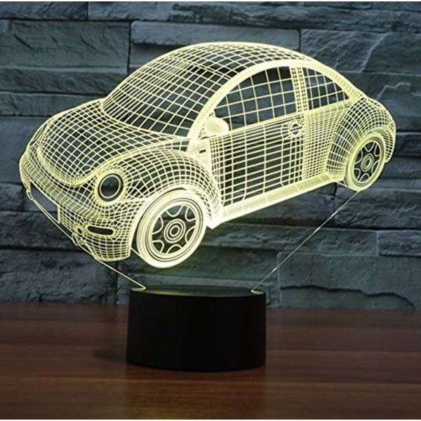 Bilform 3D LED Nattlys Fargerik Stemningslampe for Ferie