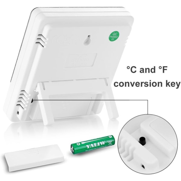 Sisätilojen digitaalinen lämpömittari-hygrometrit, tarkka huonelämpötilan mittari, kosteusmittari herätyskellolla - helppo lukea, maksimi-/minimiarvot, LCD-näyttö