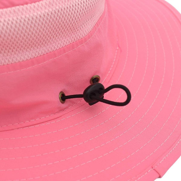 Hatt för män med solskydd UPF 50+, bred brätte, hinkhatt, vindtät fiskehatt Pink