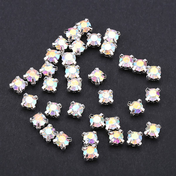5mm Sliver Claw AB Krystall Rhinestones for Håndverk og Dekorasjon 720 PCS (Farge)