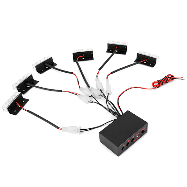 6*3 LED Nødblinklys for Bil Dash Flash Strobe Lys Lampe 1V6