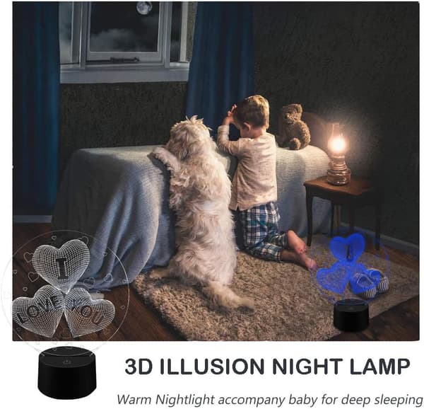 3D Jeg Elsker Dig Illusionslampe Natlys 16 Farver Skiftende Sm