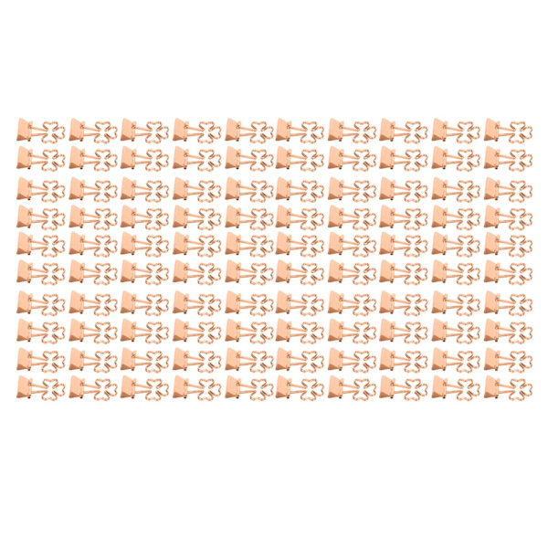 100 st blomformade klämmor med stark klämkraft, söta klämmor i metall för dokument, biljetter, roséguld