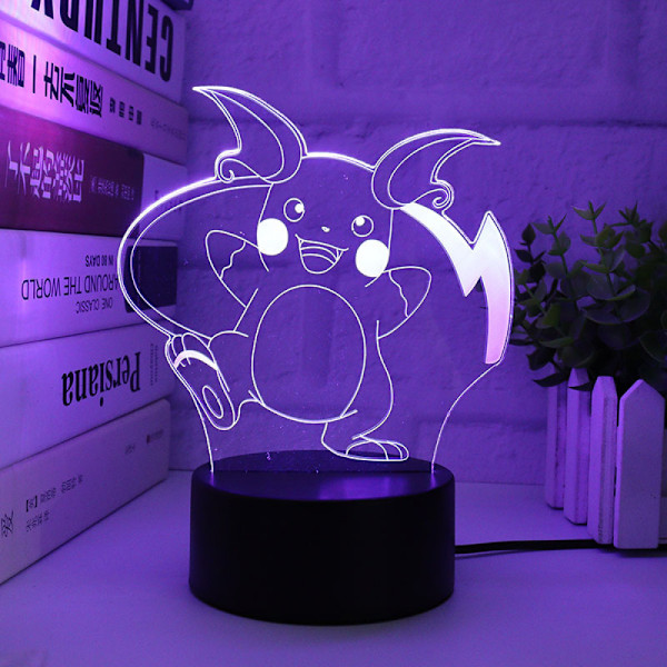 3D-illuusioyövalo, musta USB-kosketus seitsemän väriä, 16 väriä voidaan vaihtaa kaukosäätimellä (3D-lamppu-Q11) Type 2