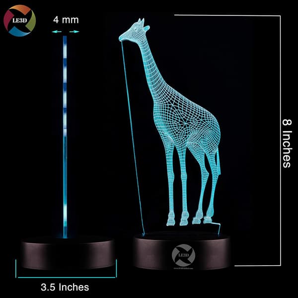 3D Optisk Illusjon Nattlys - 7 LED Fargeskiftende Lampe