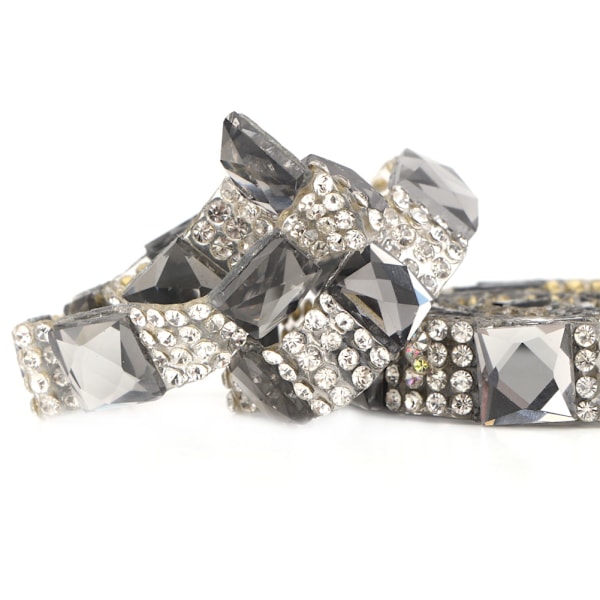 5 meter Hotfix Klar Kristall Glas Strass Stoff Kette Trim DIY Applikation (10mm Grå)