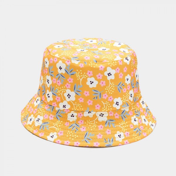 Unisex Bucket Hat Dubbelsidig Bärbar Fiskemössa Vändbar Yellow