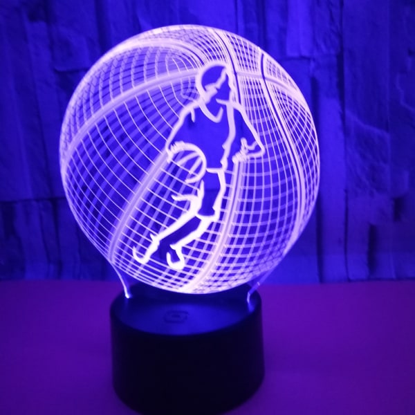 Basket 3D nattljus, 7 färger som ändras med fjärrkontrollen Kont