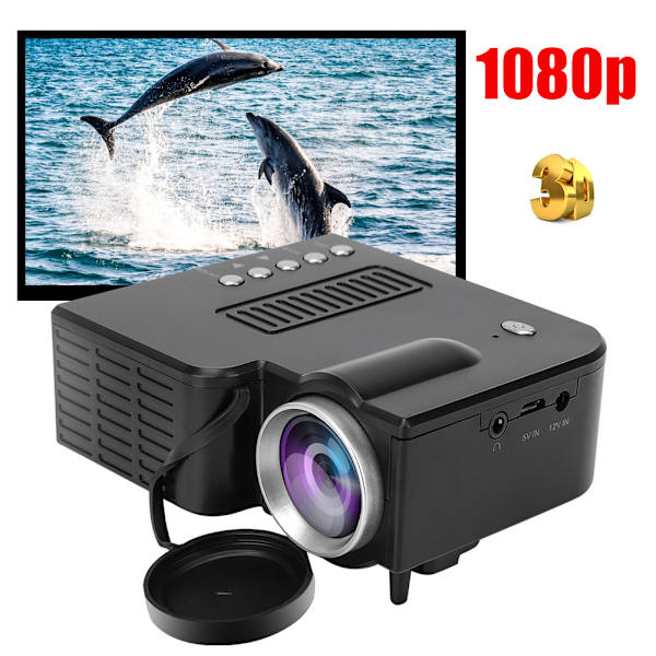 UC28B Micro LED -projektori 1080P  Kannettava kotitalousprojektori 500Lumens 5V 2AUK Pistoke 100~240V