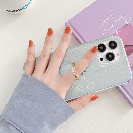 Kompatibel med iPhone 13 Pro Cover, Klar Glitrende Bling Las