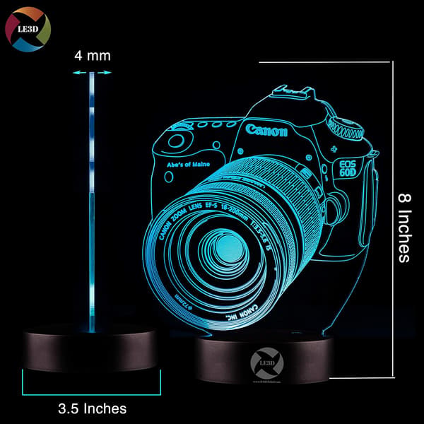 3D Optisk Illusions Natlampe - 7 LED Farveskiftende Lampe